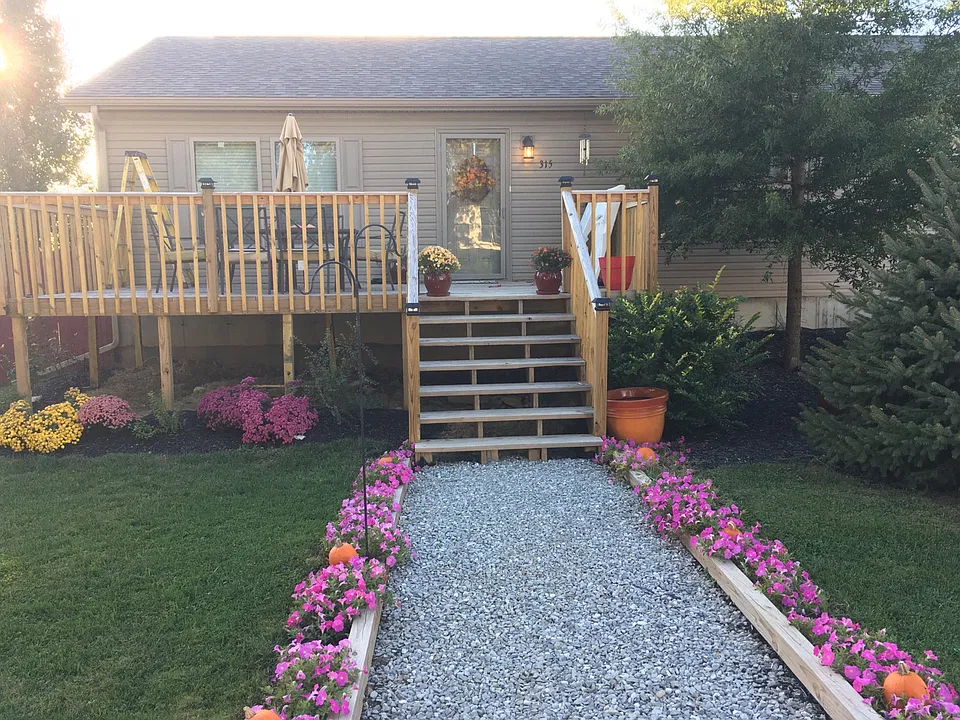 Front Entrance with deck
