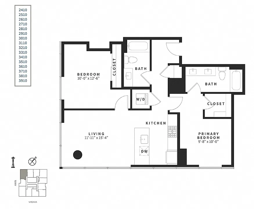Floor plan 2 Bedroom C4