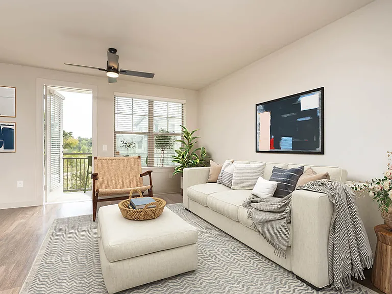 Living Room with Balcony and Hard Surface Flooring