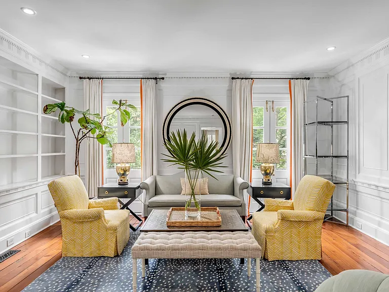 Second floor reading room with twin balconies. ( Left from landing )