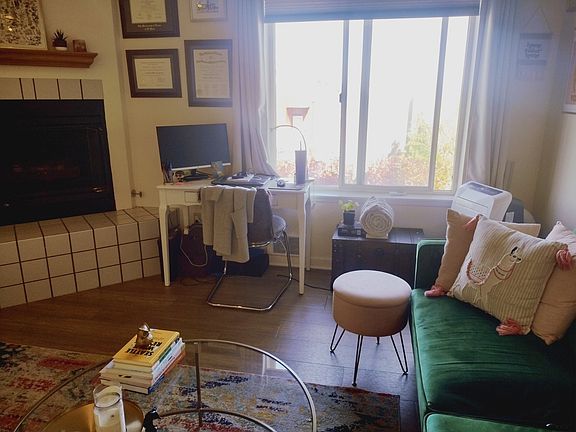 Living Room with Fireplace and Window