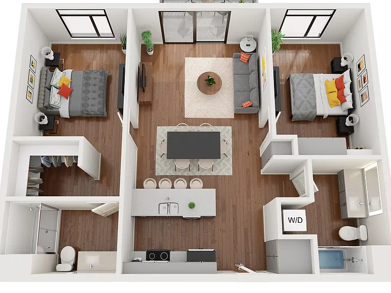 Aquarius 2 Bedroom, 2 Bathroom - 1,061 SF Aquarius 2 Bedroom, 2 Bathroom - 1,061 SF