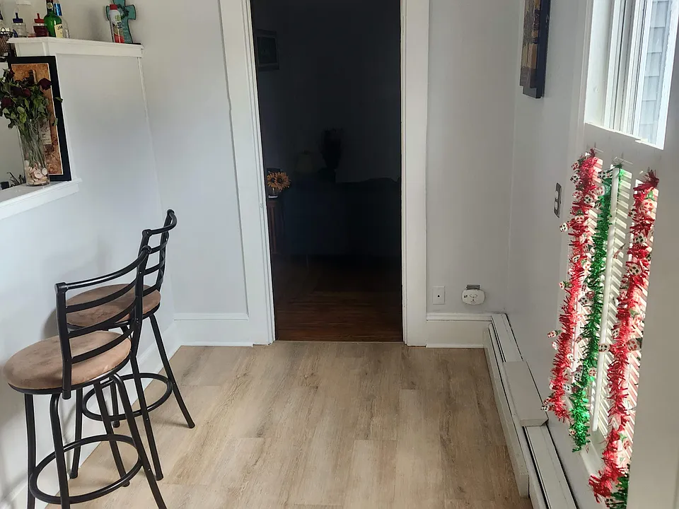 View from entrance (open door is living/ dinning room)