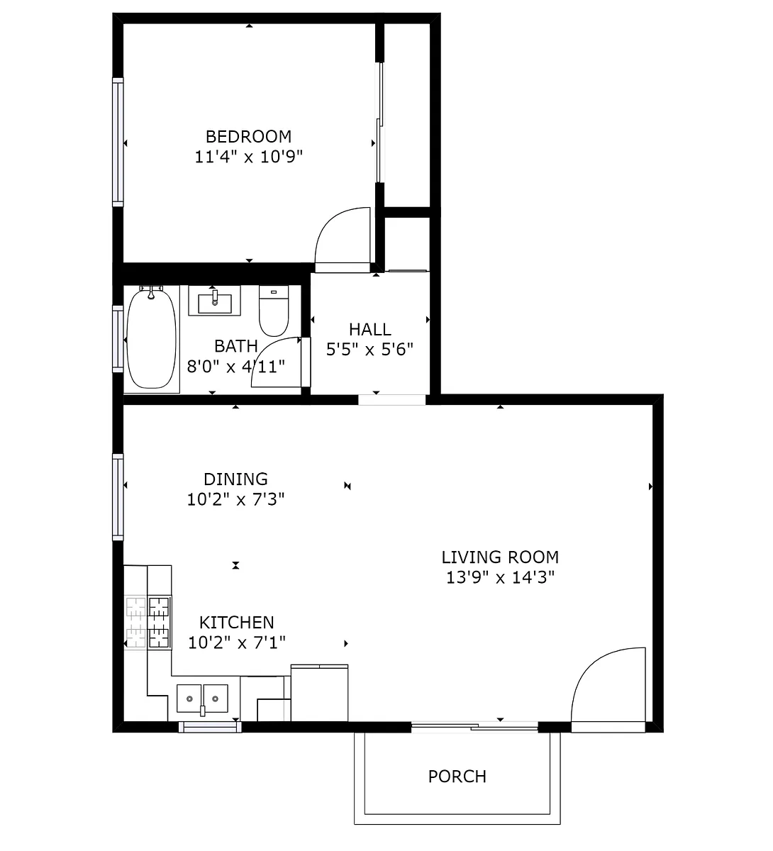 Floor plan 1X1