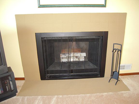Wood burning fireplace