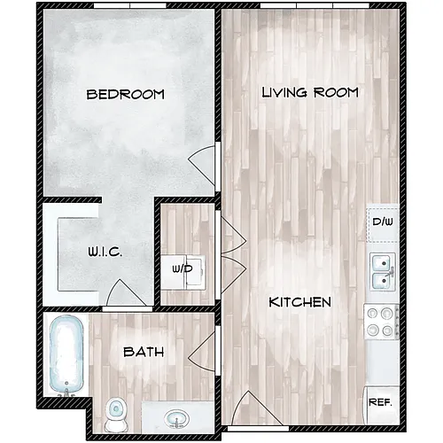 Floor plan 1 Bed 1 Bath