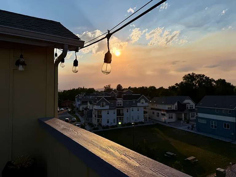 Sunset views from the rooftop deck