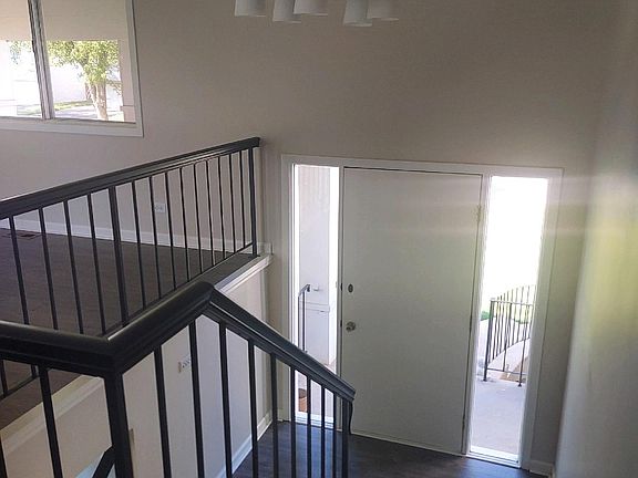 Looking down into entrance