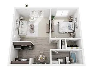 Floor plan The Orchid Renovated - 1 Bedroom