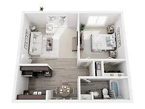 Floor plan The Orchid Renovated - 1 Bedroom