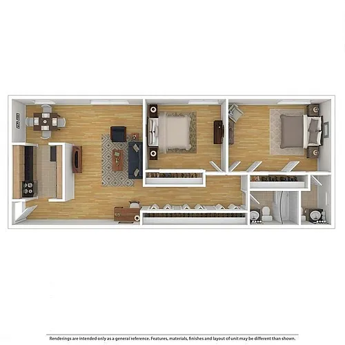 Floor plan 2 Bedroom/1.5 Bathroom
