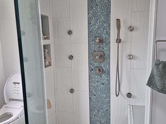 Steam shower/ lots of water