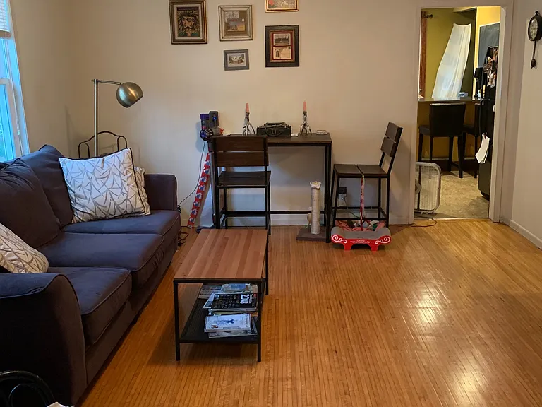Hardwood flooring, view toward the kitchen