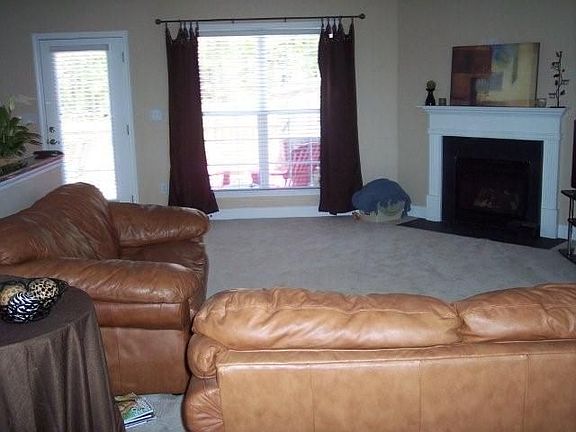 living room with gas fireplace