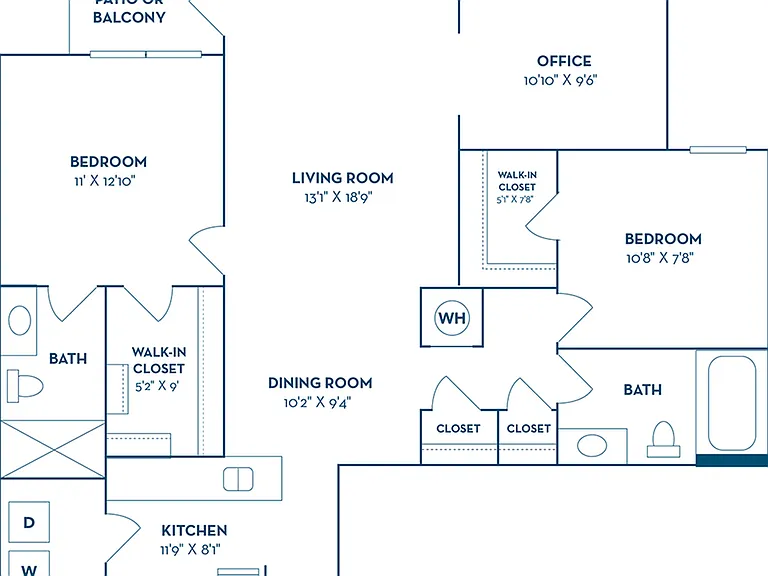 2 Bedroom | 2 Bath | 1247 SF 2 Bedroom | 2 Bath | 1247 SF