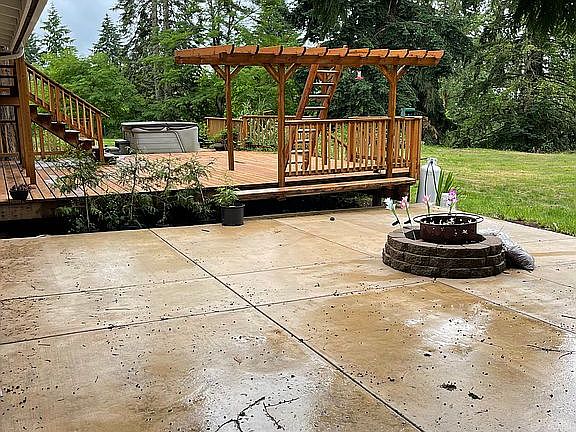 New cement and wood patios