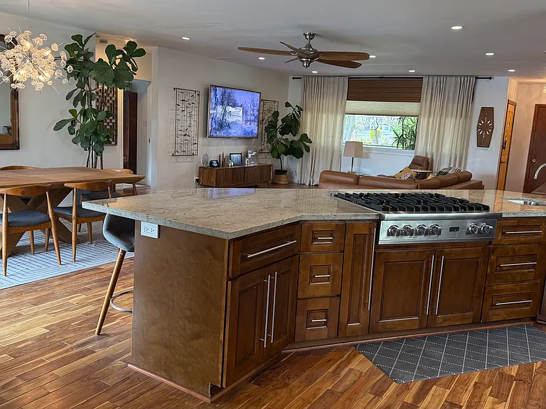 Kitchen & Dining area looking into living area