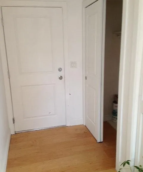 Front Hallway with Storage Closet and Intercom