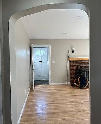 Living room with fireplace