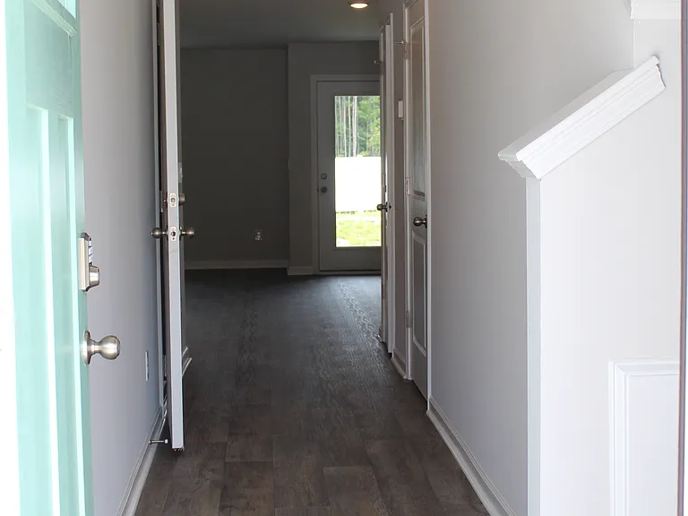 View from the front door down the hall.