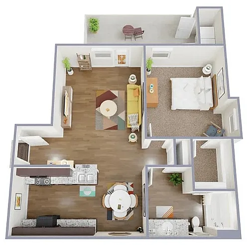 Floor plan 1 Bedroom 1 Bath A2E