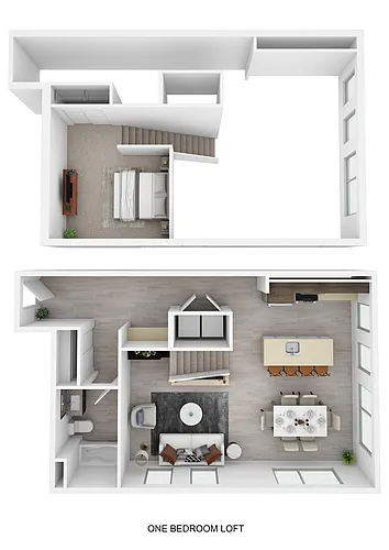 Floor plan Open 1 Bedroom Loft