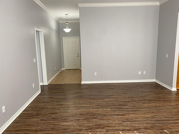 View of hallway from living room / fireplace