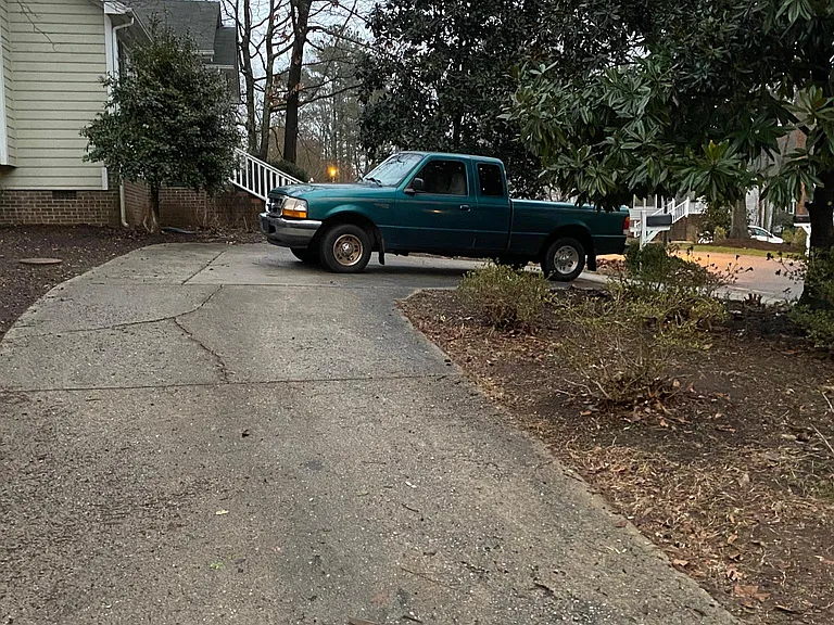 Wrap-around circular driveway.