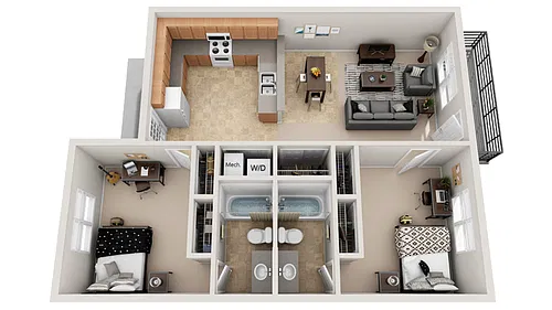 Floor plan Westbrook Furnished - 80 (Affordable)