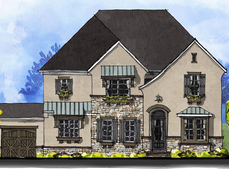 Newport II - French Cottage 3-Car Side Load Garage Note Renderings may show optional features