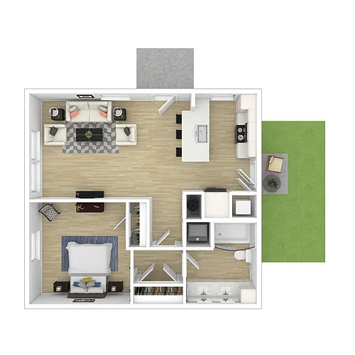 Floor plan 1 BR Duplex