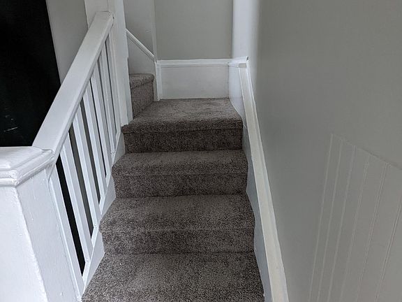 Newly carpeted staircase
