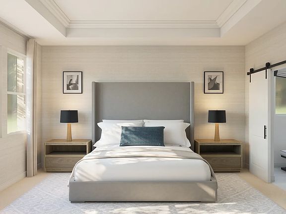 Primary suite with crown moulding detail