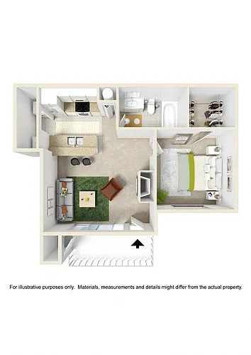 Floor plan One Bed One Bath