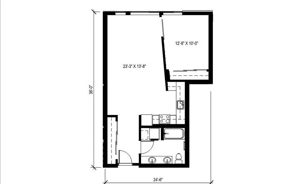 Floor plan 1 Bedroom - A6