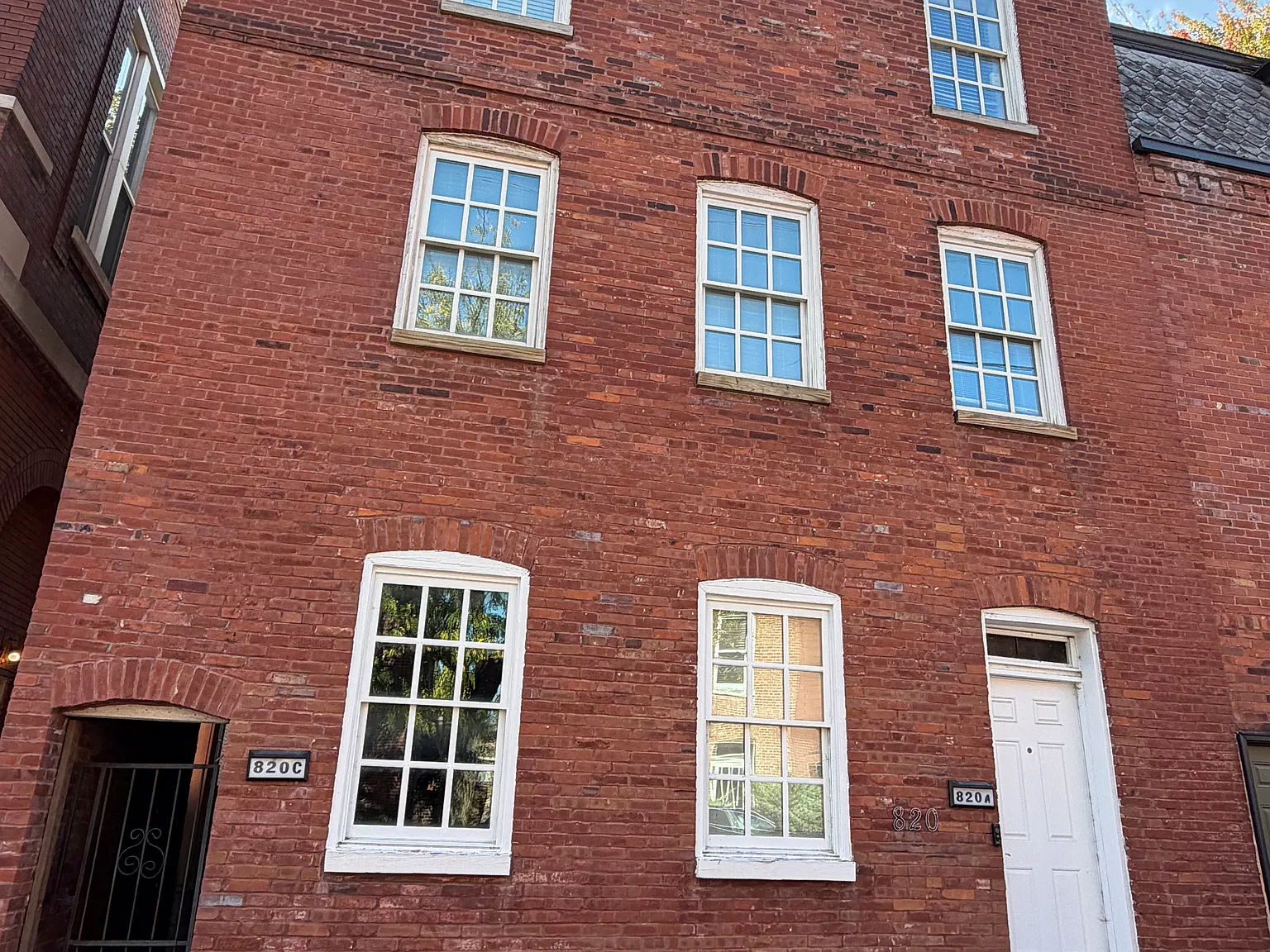 All brick building, 1st floor unit