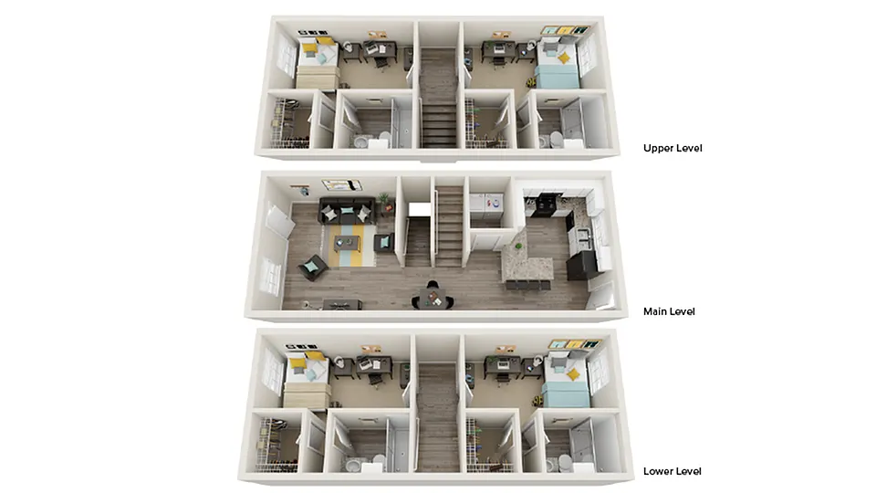 Floor plan 4x4 Furnished Townhome