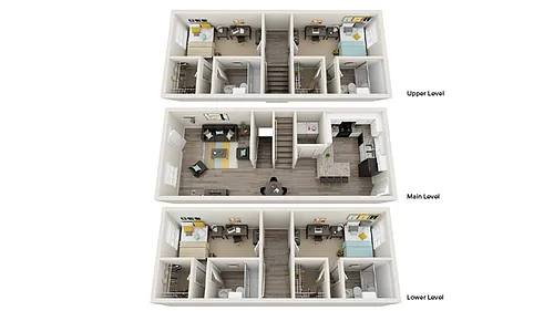 Floor plan 4x4 Furnished Townhome