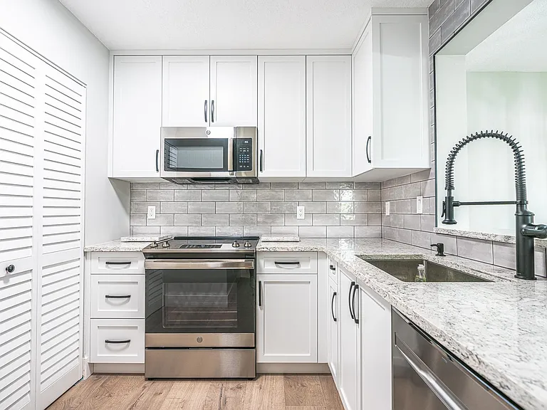 New appliances with custom cabinets