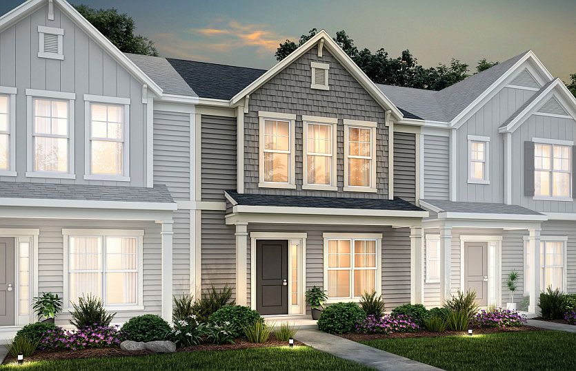 Graylyn Exterior 3 features siding, shakes, covered front porch and 1-car rear load garage