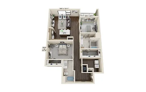Floor plan 2 bedroom 2 bath
