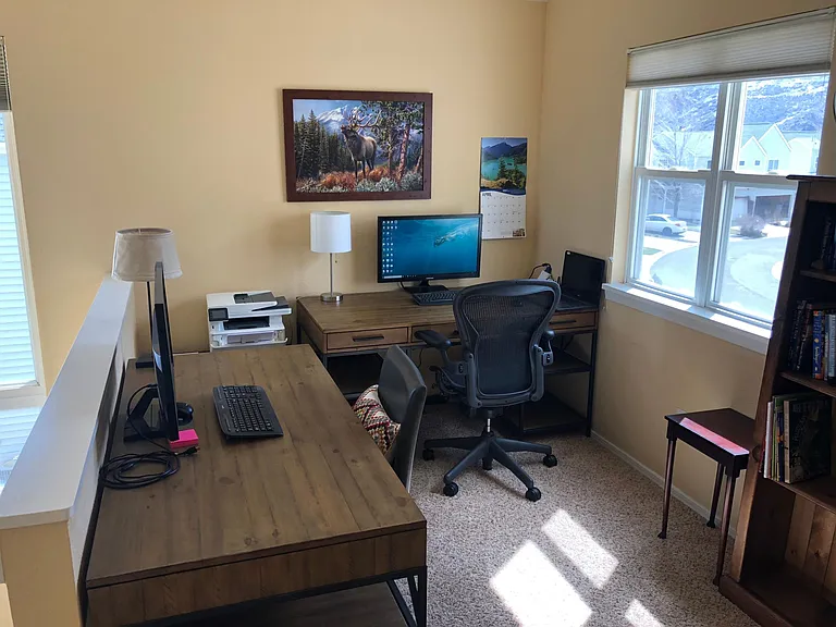 Loft with office setup