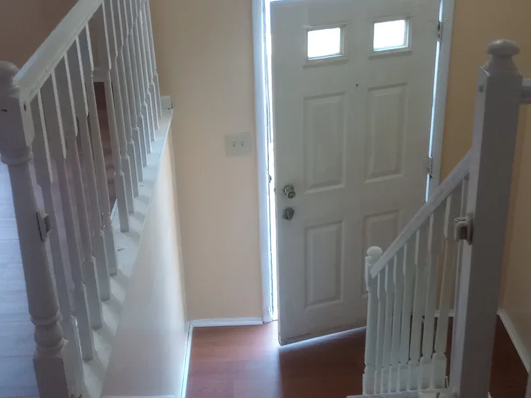view from upstairs looking at door