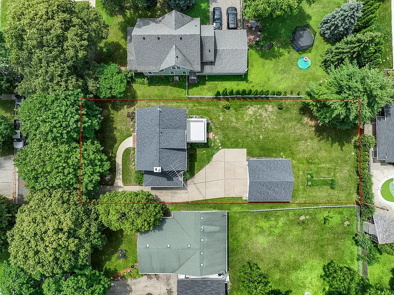 Ariel view of home