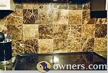 Marble Backsplash Glass Stove