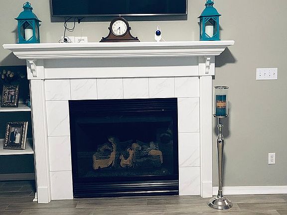 Gray and white marble around