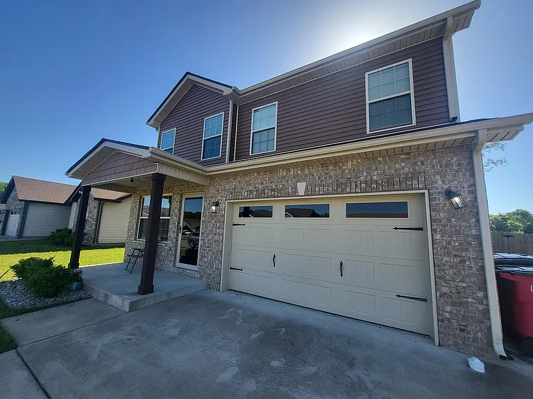 Two-car attached garage.