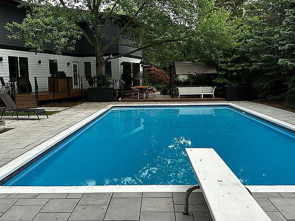 pool toward house