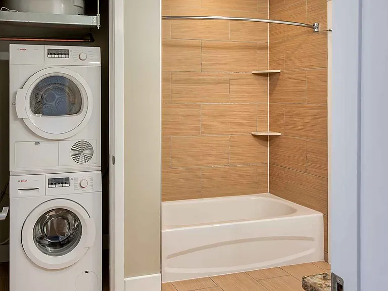 Stackable Bosch washer and dryers in each home