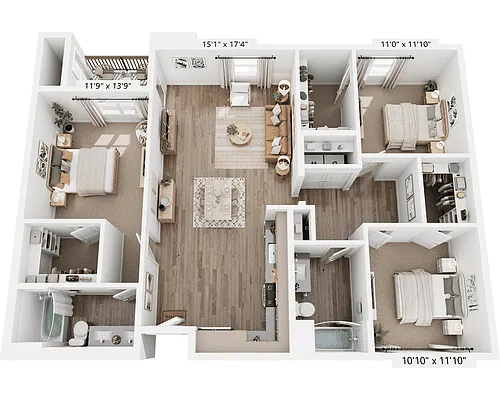 Floor plan Three Bedroom C2